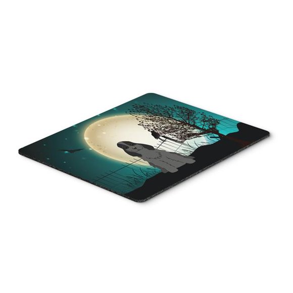 Tapis de Souris Noir d'Halloween avec Cocker Effrayant et Épagneul, Dessous de Plat Ou Dessous de Plat
