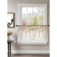 thumbnail image 2 of Sheer Curtains 54 Inch Length 2 Panels Set for Kitchen, Eucalyptus Leaves Semi Sheer Curtains for Windows, Khaki Summer Botanical Weeping Voile Window Treatments Rod Pocket Curtain, 2 of 7
