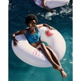 thumbnail image 4 of Rae Dunn Ring Float by CocoNut Float - Colorful Happy Summer Theme - Adult Size Large 48 Inch Inflatable Raft & Durable Water Inner Tube - Stable Ride-On for Summer Parties & Swim Events, 4 of 9