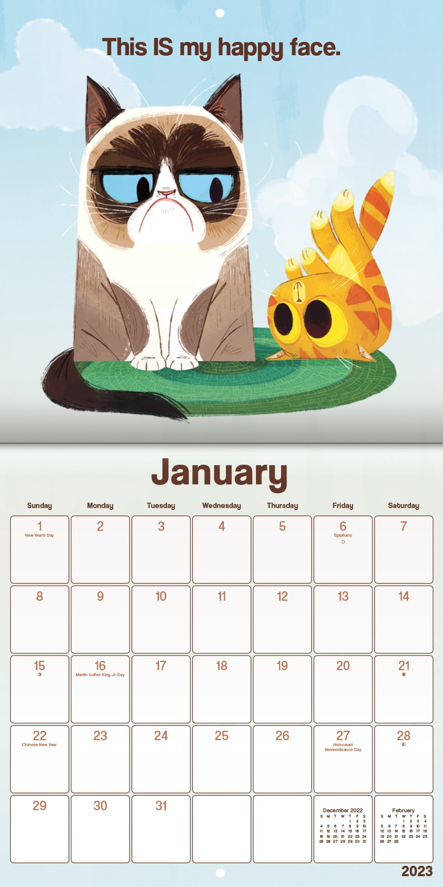 Grumpy Cat Calendar 2023 Printable Word Searches