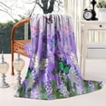 thumbnail image 2 of Urple Butterfly Flower Pattern Blanket,Comfortable Soft Flannel Throw Blanket,All Season,Warm Lightweight Blankets for Sofa Bed Couch Living Room Chair,60"x80", 2 of 4