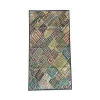 Mogul Indian Tapestry Vintage Patchwork Embroidered Boho Décor Kutch Table Throw Beaded Wall Decor