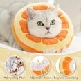 thumbnail image 2 of Adjustable Soft Cat Donut Collar for Surgery Recovery – Cute Kitten Cone to Stop Licking, Washable & Comfortable Pet Neck Pillow, Orange M, 2 of 6