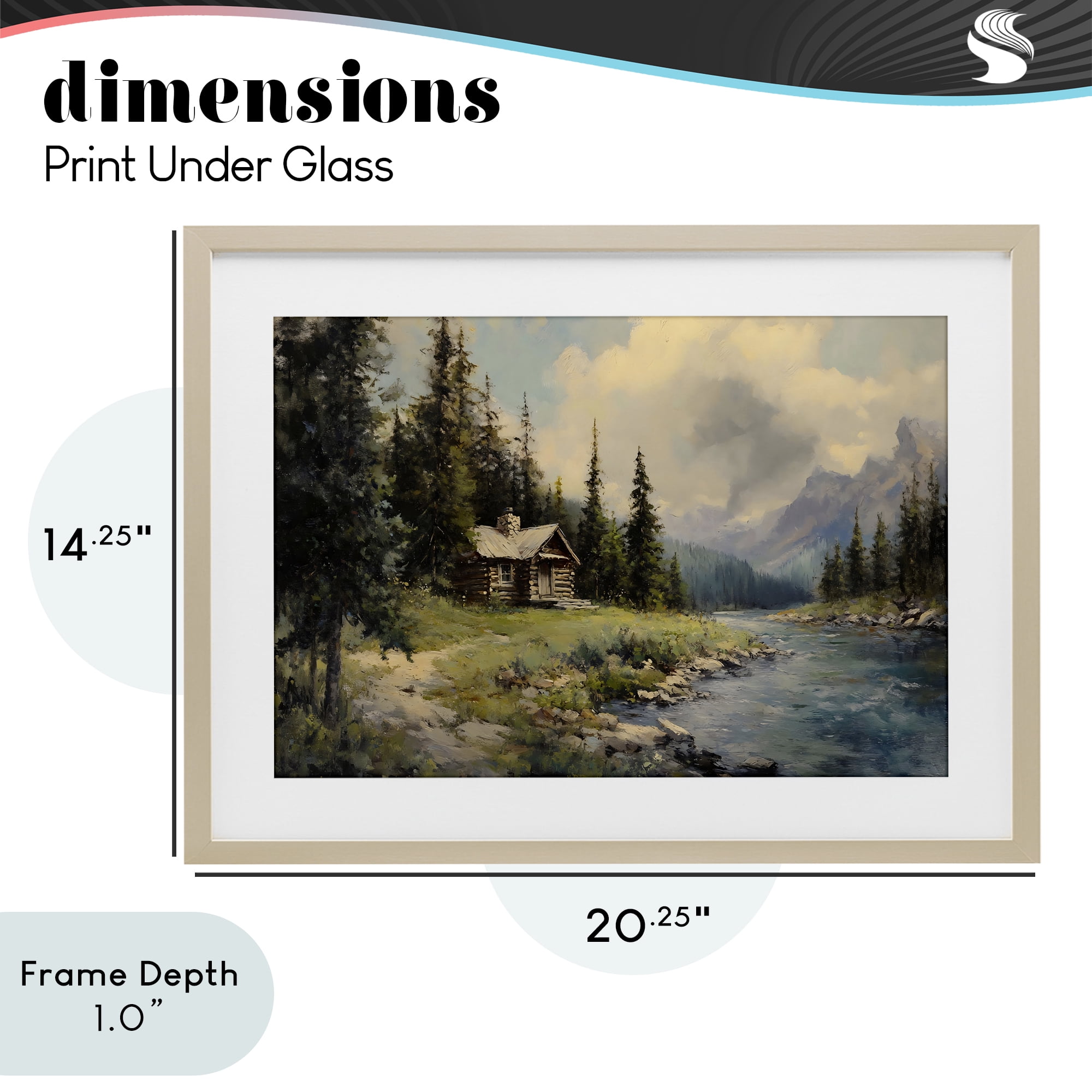 Stupell Industries Creek Cabin Riverside Retreat Birch Framed Print Under Glass, design by Franklyn Gregory