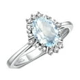 thumbnail image 4 of RYLOS Rings for Women 14K White Gold Ring with 7X5MM Oval Gemstone &  Sparkling Diamonds March Aquamarine Jewelry Size 7, 4 of 8