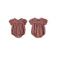 thumbnail image 2 of BemeyourBBs Newborn Baby Girls Summer Clothes Bubble Romper Outfit Puff Short Sleeve Peter Pan Doll Collar Bodysuit Jumpsuit Playsuit, 2 of 9