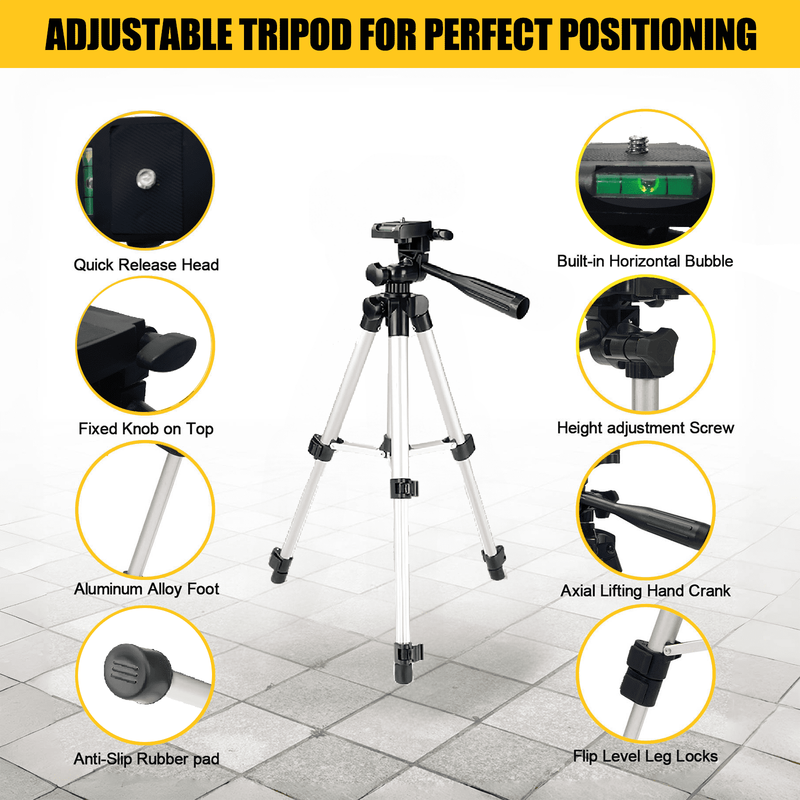 Laser Level with Tripod, Self Leveling Cross Line Lasers, Green Beam Leveler Tool, with Self-leveling, Manual, Pulse Mode, Lazer Level with 360 Degree Magnetic Base and Battery