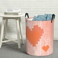 thumbnail image 1 of YFYANG Waterproof Laundry Hamper, Pink Heart Pattern Laundry Basket Oxford Fabric with Handle Foldable, S, 1 of 8
