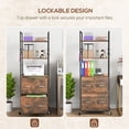 thumbnail image 6 of DeeHome Vinsetto 2 Drawer Mobile File Cabinet with Lock & Hanging Bar, Rustic Brown, 6 of 9