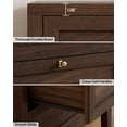 thumbnail image 6 of EYYTHUNG Farmhouse Night Stand with Charging Station, Wood Large Bedside End Table with 3 Storage Drawers, Modern Nightstands, Brown, 6 of 9