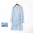 thumbnail image 2 of Women's Cotton Nightgown Sleepwear Long Sleeves Shirt Casual Print Sleepdress Pajamas for Women, 2 of 4
