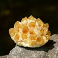 thumbnail image 6 of 1pc Natural Brazilian Citrine Crystal Cluster (400-600g)｜Wealth-Attracting & Energy Cleansing Stone｜Raw Mineral Geode with Wood Base, 6 of 9