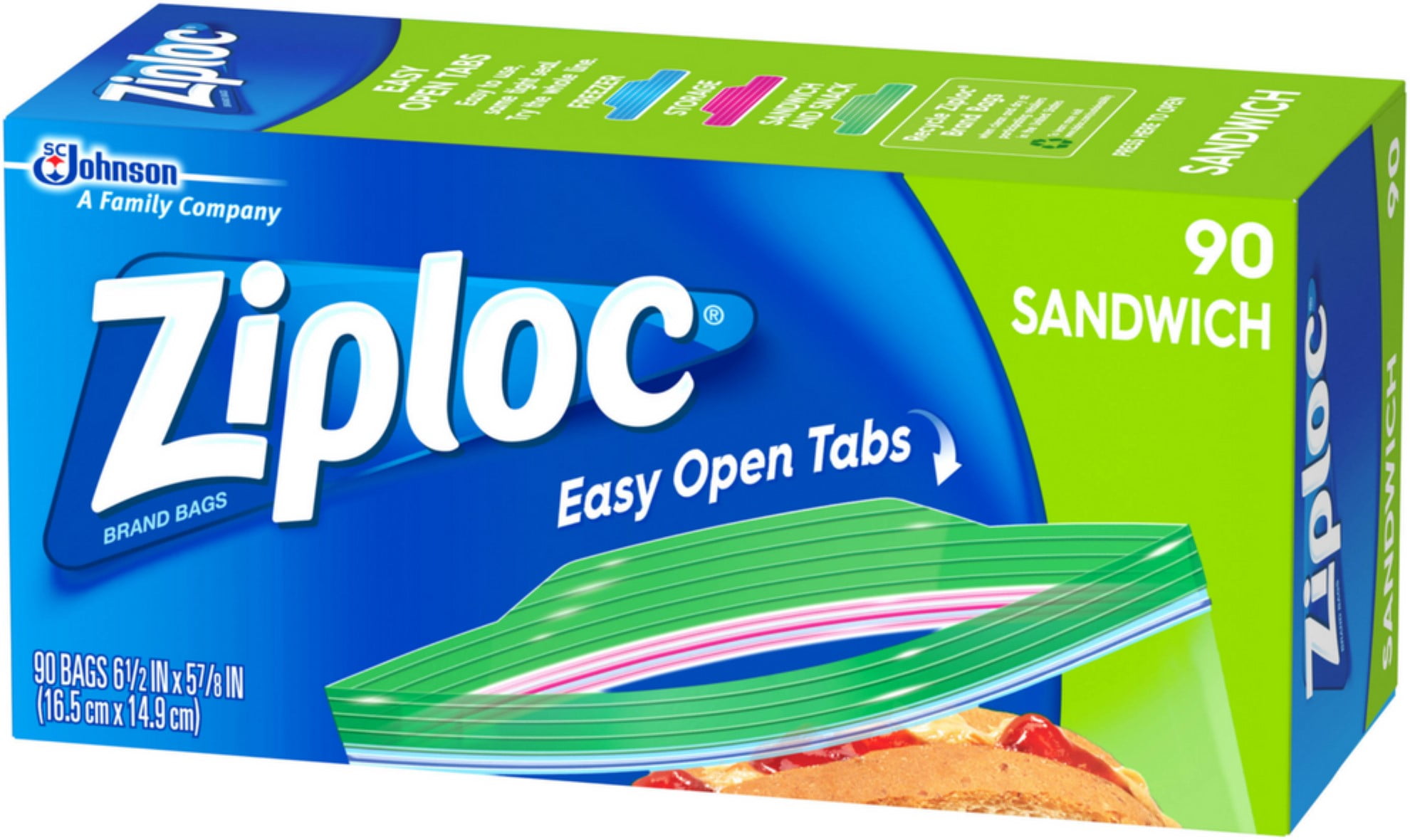 Ziploc Sandwich Bags 90 ea (Pack of 2)
