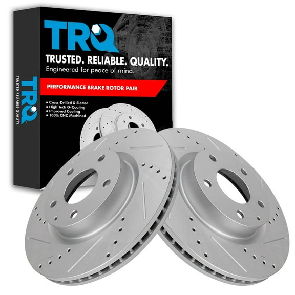TRQ Front Performance Brake Rotors Set Premium G-Coated Fits Select 2014-2018 Mazda 3 2016-2020 CX-3