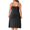 thumbnail image 4 of DARING DIVA Women's Plus Size Spaghetti Strap Full Slip Midi Nightgown 1X Black, 4 of 5