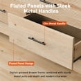 thumbnail image 6 of CHITOOMA 6 Drawer Fluted Dresser for Bedroom, Modern Wooden Long Dresser, Storage Cabine Chest of Drawers for Living Room Hallway, Natural, 6 of 9