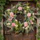 thumbnail image 4 of Puerta Principal Corona de Primavera con Hojas Verdes y Flores Artificiales, Decoración de Pared para Interior y Exterior, 50x50cm, Rosa y Blanco, 4 of 9