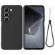 thumbnail image 1 of For Infinix Hot 50 Pro 4G Case Liquid Silicone Anti-Scratch Phone Cover with Hand Strap - Black, 1 of 5