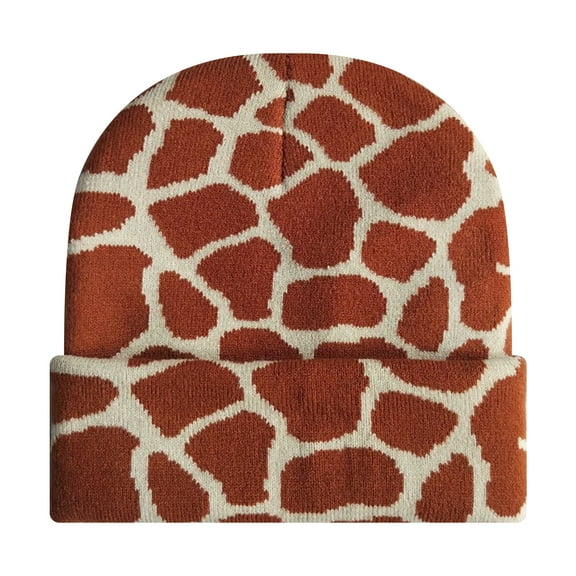 TOPTIE Unisex Beanie Hats for Men Women Camo Winter Knit Caps Soft Ski Hat-GIRAFFEPATTERN