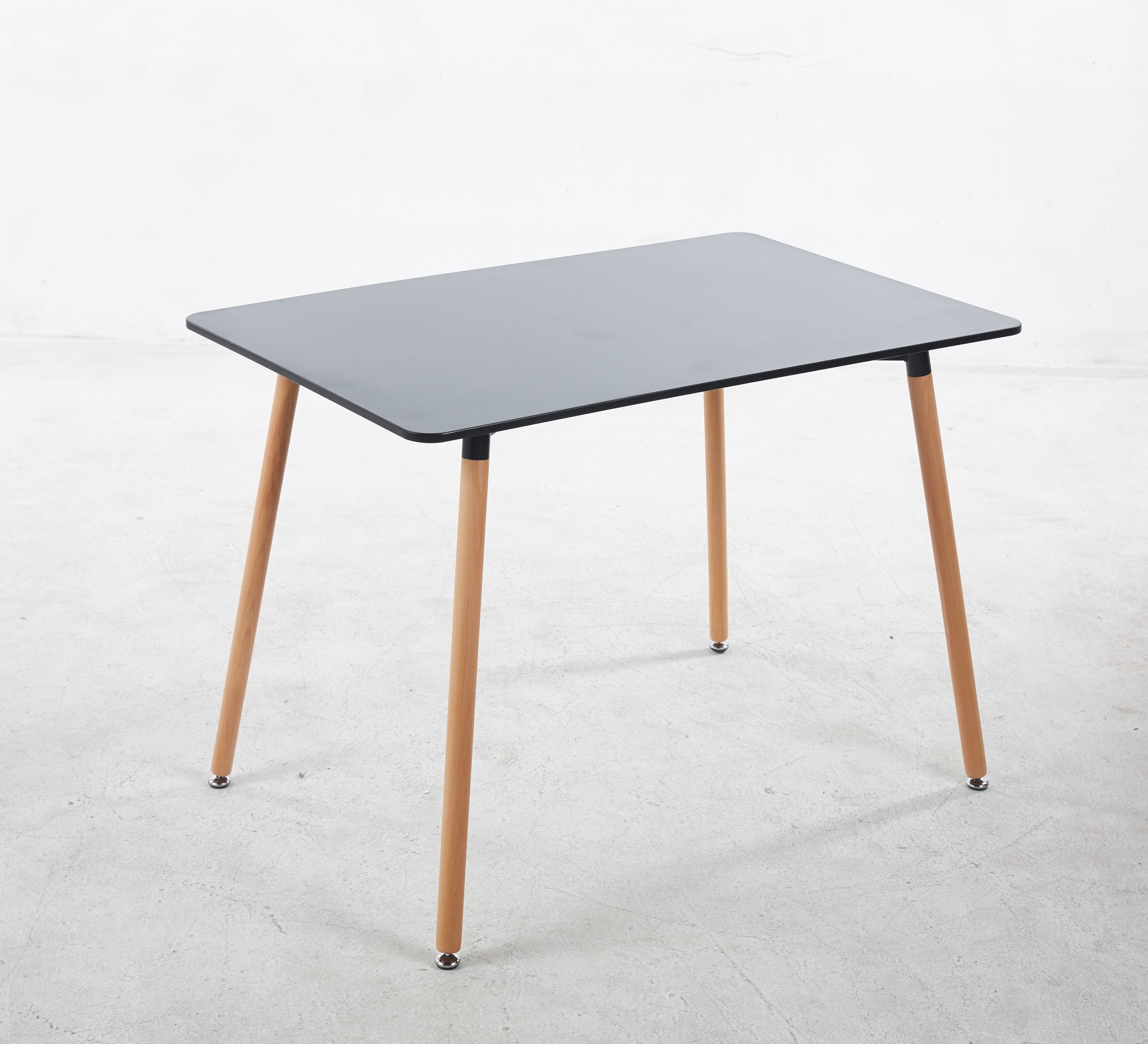 MAYEERTY Modern Square Extendable Dining Table Metal Leg White