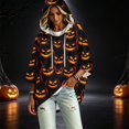 thumbnail image 3 of FGVCTG Halloween Sweatshirts for Women Drawstring 3/4 Sleeve Halloween Hoodie Ghost Graphic Spooky Oversized Pullover Hoodies Orange 2XL, 3 of 6