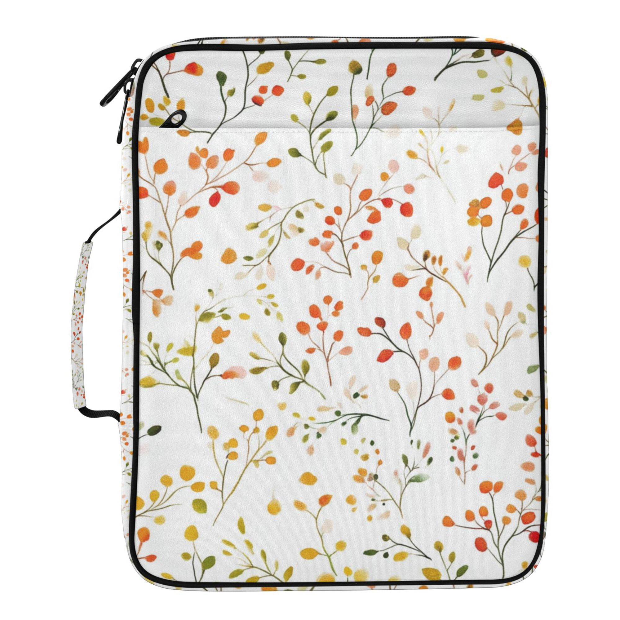FORMRS Accordion File Folder A4 Size 7-Pocket Expanding Document Organizer Bag with 3 Ring Binder, Small Floral Pattern