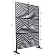thumbnail image 5 of Gzxs 76" H x 48" W Metal Privacy Screen, Indoor&Outdoor Privacy Screen Panels, Freestanding Decorative Divider with Stand for Deck Patio Balcony Garden, Black, 5 of 9