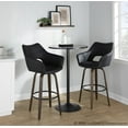 thumbnail image 2 of Mustang 30" Fixed-Height Barstool Set of 2, Bar Stools Swivel, Bar Chairs, Swivel Bar Stools Set of 2 with Back, Bar Stools for Kitchen Island (Black Faux Leather), 2 of 6