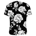 thumbnail image 5 of Women's Summer Top Casual Shirts V Neck Short Sleeve T-Shirts Fashion Floral Print Loose Blouses Pullover Spring Tunic Tops for Women, 5 of 6