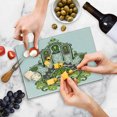 thumbnail image 5 of Hamsa Cutting Board, Natural Elements Inspired Hamsa Hand with Branch and Leaf Nature Harmony, Decorative Tempered Glass Cutting and Serving Board, Small Size, Green White Brown, by Ambesonne, 5 of 5