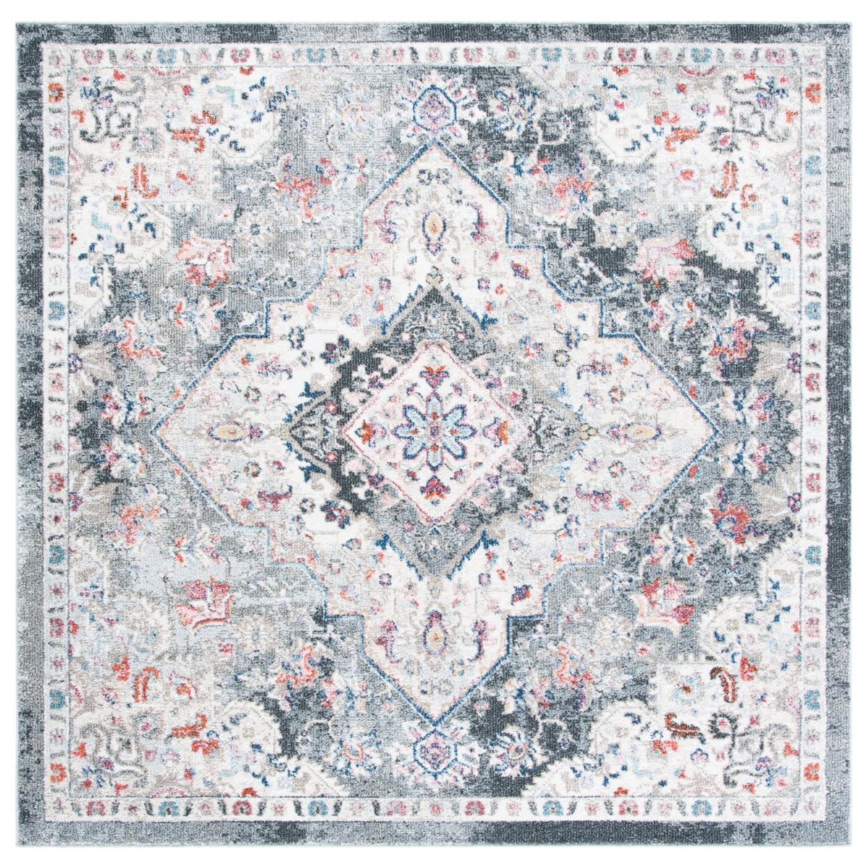 SAFAVIEH Phoenix Belinda Medallion Area Rug, Ivory/Grey, 4'5" x 6'5"