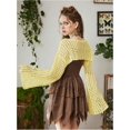 thumbnail image 2 of Women’s Cropped Knit Shrug Top Lightweight Bell Sleeve Summer Cover-Up, Soft Breathable Cropped Cardigan Shrug for Casual & Beach, Cropped Shrug Women, 2 of 11