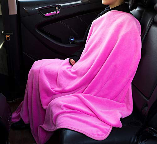 BlueHills Premium Soft Travel Blanket Pillow Airplane Blanket Packed in Soft Bag