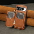 thumbnail image 3 of 2 in 1 Detachable Wallet Case for Google Pixel 10 Pro XL, Classic PU Leather Card Slots Kickstand Zipper Pocket Shockproof Phone Case Cover Compatible with Magsafe for Google Pixel 10 Pro XL - Brown, 3 of 10