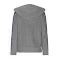 thumbnail image 5 of felwors Zip Up Cardigan Sweater for Women Cable Knit Hoodie Long Sleeve Jacket Oversized Outwear Drawstring Sweatshirts Grey, S, 5 of 6