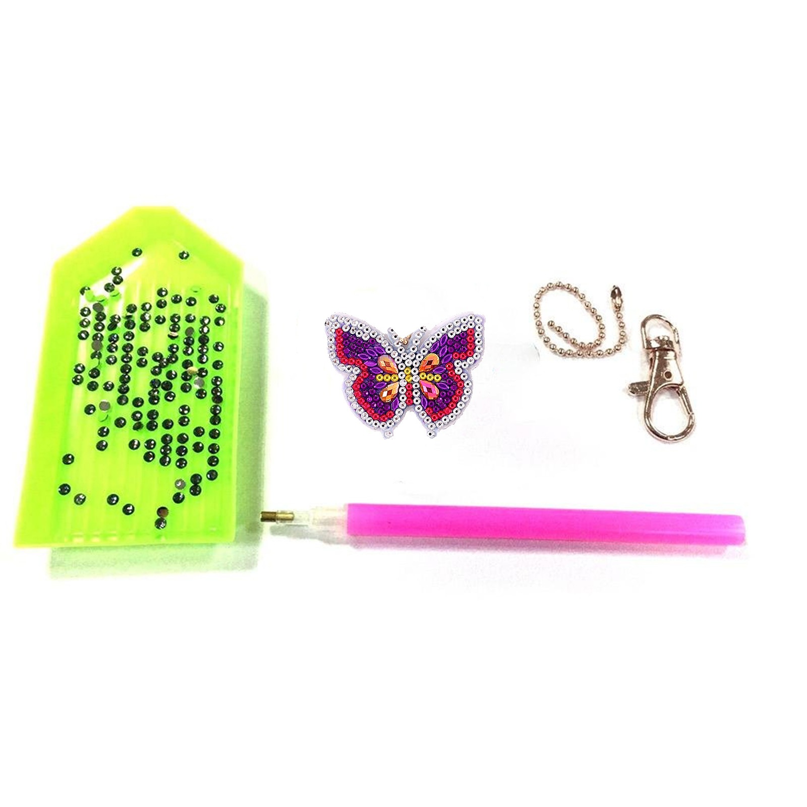 8 PCS Diamond Art Painting Keychains Kits for Adult Kids Butterflys Double Sided Key Bag Chains Diamond Art Craft DIY Insect Key Ring Paint with Diamonds Dots Pendant Gift Decor