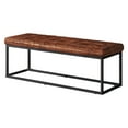 thumbnail image 3 of Global Archive 50" Genuine Distressed Leather Mid-Century Modern Ottoman Bench, 3 of 8