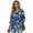 Blue-Floral, variant on DISNIMO Flower Printed Hoodies for Women Long Sleeve Sweatshirts Waffle Pullover Tops for Fall Winter, S