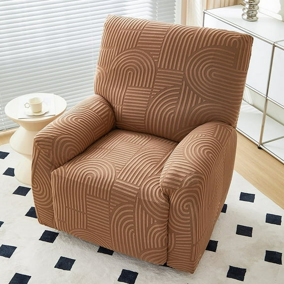 Zhuge Couch Cover Jacquard Stretch Sofa Covers 2 seat Brown Reclining Chair Cover for Living Room Sofa Easy Fit Washable Furniture Sofa Protector