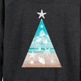 thumbnail image 3 of Instant Message - Photo Real Beach Fill Christmas Tree  - Women's Lightweight French Terry Long Sleeve Shirt, 3 of 6