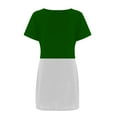 thumbnail image 2 of POTETI Dresses for Women Green Summer Dresses Casual Color-Blocking Printed Short-Sleeved Crew-Neck Dress Womens Sundresses Maxi Dresses, 2 of 4