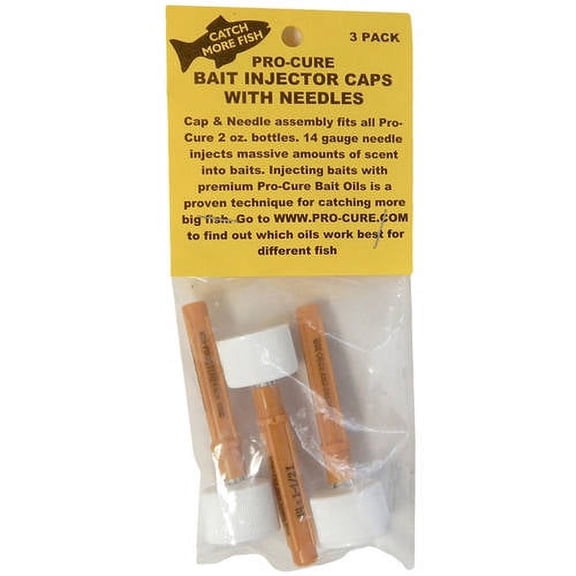 Pro-Cure Brand Bait Injector Caps with Needles