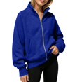 thumbnail image 2 of Ruyang Kids Zip Up Hooded Sweatshirt Long Sleeve Jacket Pockets Loose Coat Fall Warm Outerwear for Girls, 2 of 7
