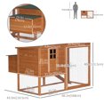 thumbnail image 3 of PawHut 66" Chicken Coop Wooden Hen House Rabbit Hutch Poultry Cage Pen Backyard with Nesting Box and Outdoor Run, 3 of 10