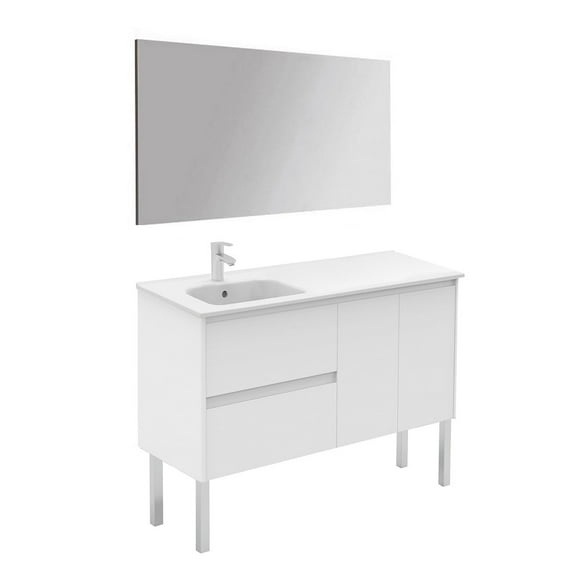 Ws Bath Collections Ambra 120Lf Pack 1 Ambra 48" Free Standing Single Basin Vanity Set -