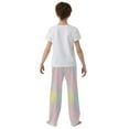 thumbnail image 4 of FORMRS Boys Pajama Pants with Pockets Size 6-8Y Kids Lounge Sleep Bottoms, Pink Wavy Striped, 4 of 8
