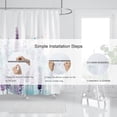 thumbnail image 6 of Floral Watercolor Lavender Cloth Shower Curtain, Plant Home Bathroom Bathtubs Decor Easy Care Waterproof Machine Washable Durable Polyester Fabric with 12 Hooks 72"x72", 6 of 6