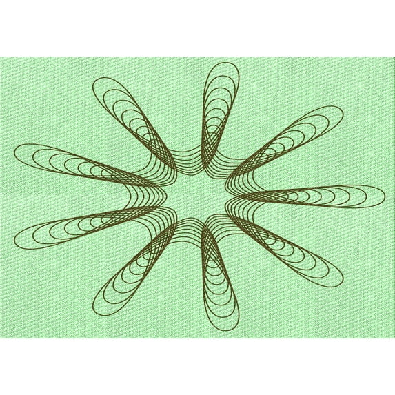 Ahgly Company Indoor Rectangle Patterned Mint Green Area Rugs, 2' x 3'