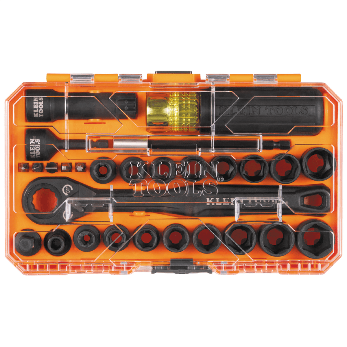 Klein Tools KNECT Essential Pass Through Impact Socket Set, SAE, Metric, 28-Piece