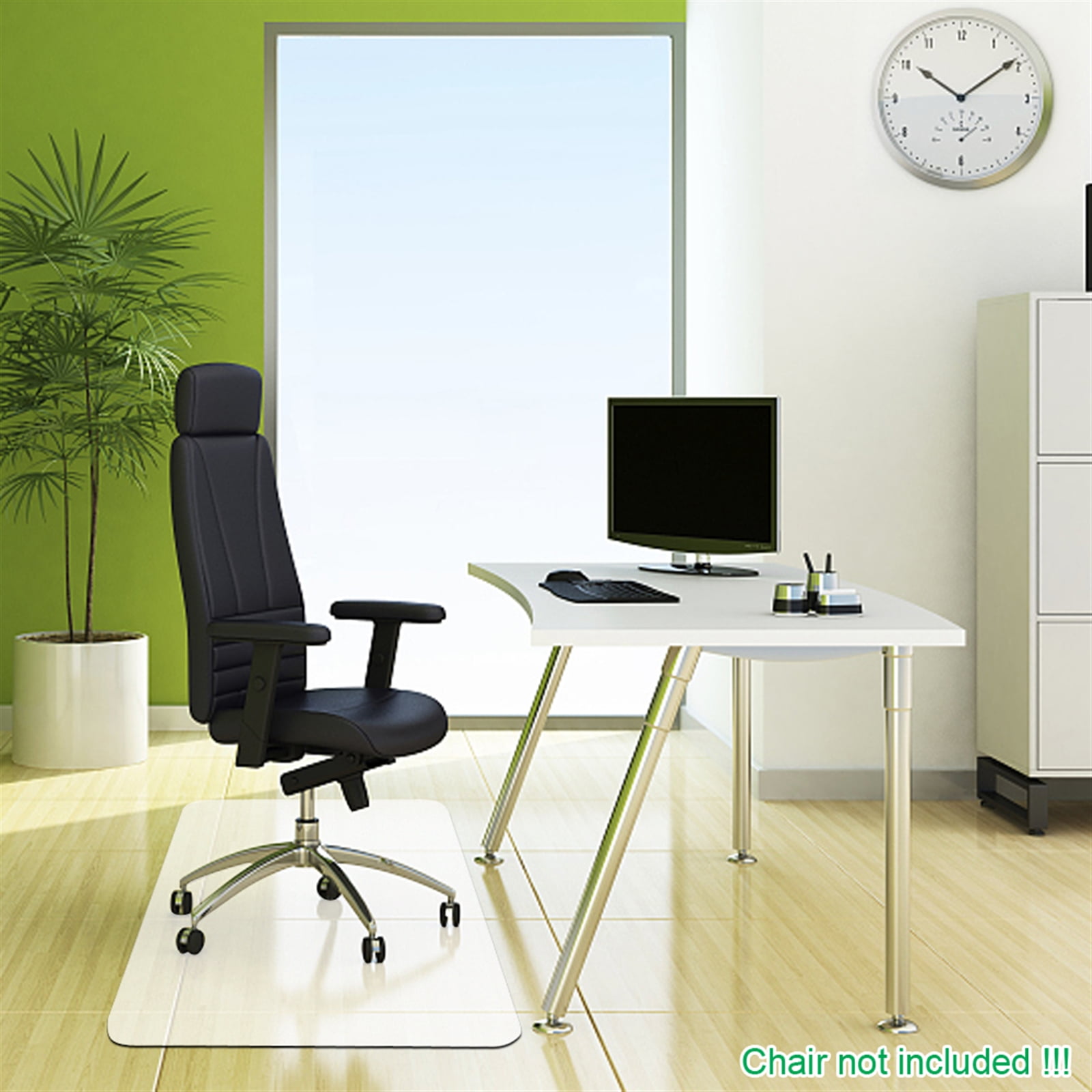 PVC Dull Polish Chair Mat Protection Floor Mat 90x120x0.2cm Rectangular